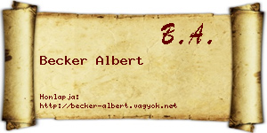 Becker Albert névjegykártya