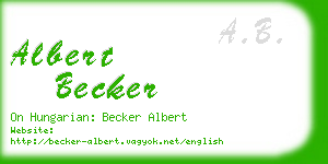 albert becker business card